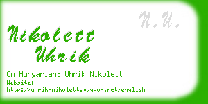 nikolett uhrik business card